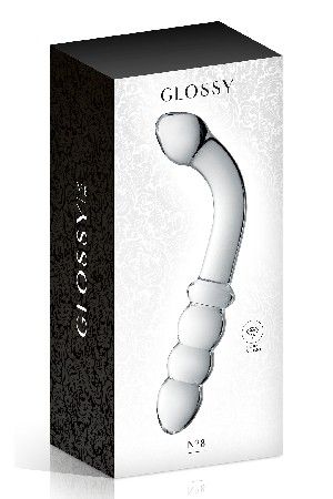 GLOSSY DILDO 8 CLEAR