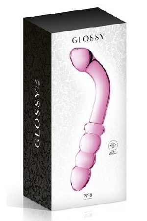 GLOSSY DILDO 8 PINK