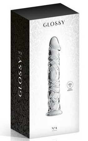 GLOSSY DILDO 4 CLEAR